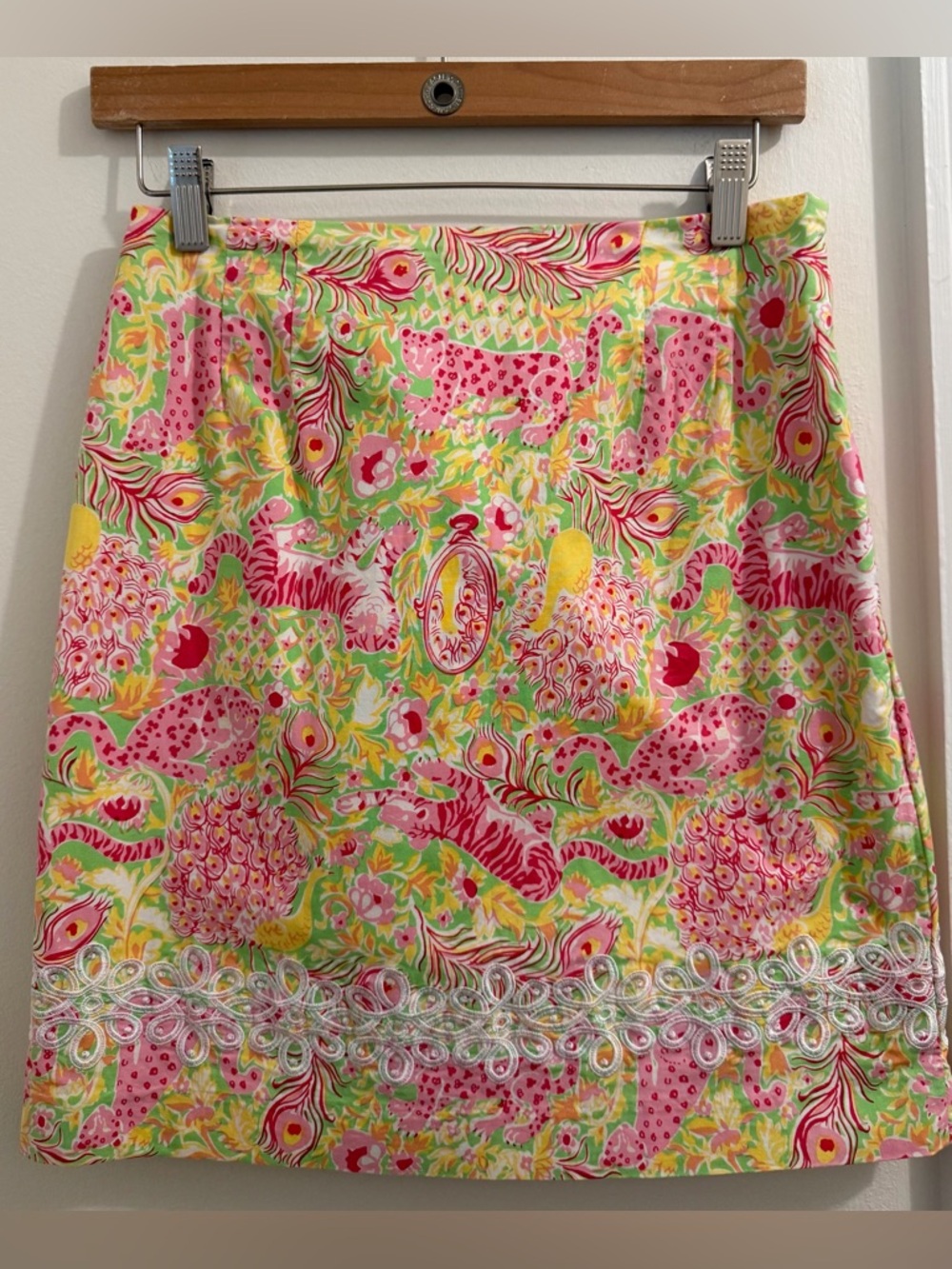 Key West Pink & Green Printed A-Line Skirt